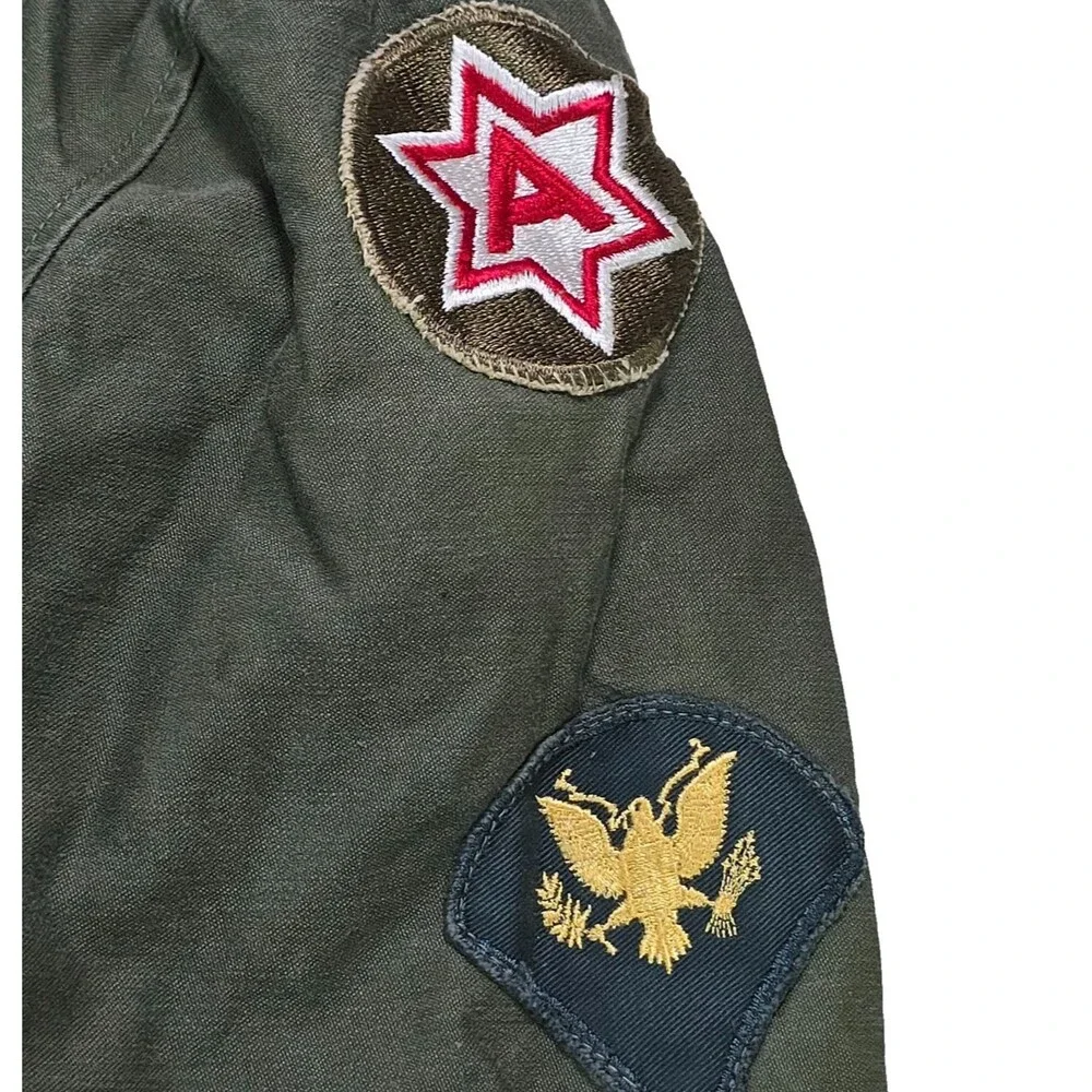 VTG 1957 US Army M51 Field Jacket Small Long 6th Army Patched M-1951 OG-107 Coat